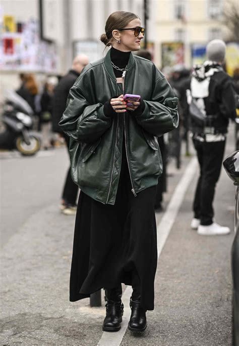 oversized leather jacket outfit